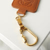ロエベ アナグラム レザー キーホルダー チャーム キーリング ゴールド / ブラウン