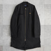 Fred Perry Zip-up Bomber Coat Long Coat Logo Embroidery Black