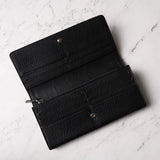 セリーヌ トリオンフ レザー 二つ折り長財布 ブラック - NEWSED