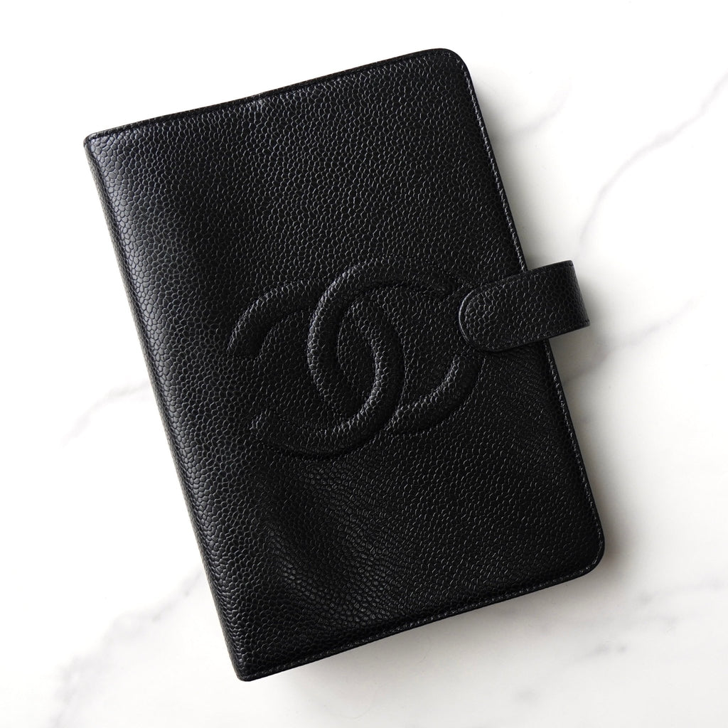 シャネル ココマーク キャビアスキン 手帳 ブラック