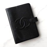 シャネル ココマーク キャビアスキン 手帳 ブラック - NEWSED