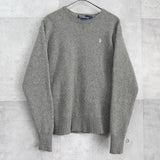ポロ ラルフローレン ロゴ 刺繍 ニット グレー レディース - NEWSED