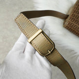 フェンディ ズッキーノ コーディングキャンバス レザー ショルダーバッグ カーキ ベージュ - NEWSED