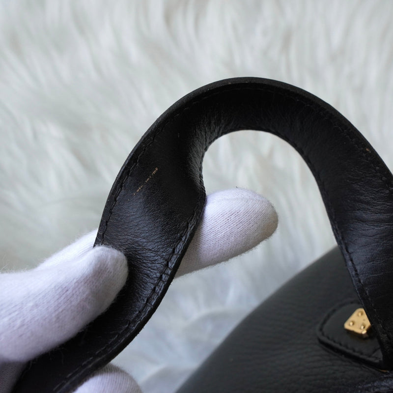 ロエベ アナグラム ミニボストンバッグ ハンドバッグ ブラック - NEWSED