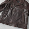 ジョン ヴァルベイトス ダブル ライダースジャケット レザージャケット ダークブラウン