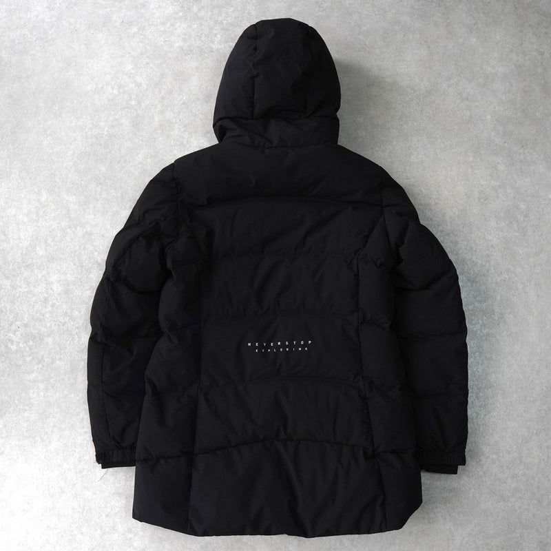 ザ ノースフェイス ドライベント ロゴ ロング丈 ダウンジャケット ダウンコート ブラック - NEWSED