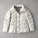 バーバリー ブルーレーベル ファー ダウンジャケット ダウンコート ファー取り外し可能 レディース ホワイト - NEWSED