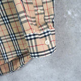 バーバリー ロンドン ノバチェック ホースロゴ 刺繍 長袖シャツ ベージュ - NEWSED