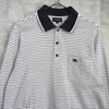 Burberry Border Horse Logo Embroidered Long Sleeve Polo Shirt in Gray/White
