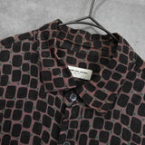 ドリス ヴァンノッテン シルク 総柄 長袖シャツ ブラウン - NEWSED