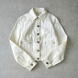 セリーヌ ヴィンテージ トリオンフ ボタン デニムジャケット ホワイト レディース - NEWSED