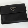 プラダ サフィアーノ レザー トライアングルロゴ 二つ折り財布 ブラック