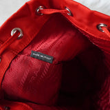 プラダ ポコノ テスート ナイロン レザー 巾着バッグ ミニ ハンドバッグ ポーチ レッド - NEWSED