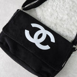 シャネル ココマーク パイル地 ノベルティ ショルダーバッグ ブラック - NEWSED