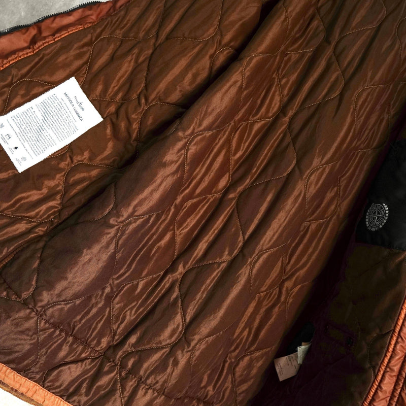 ストーン アイランド コーティング フーデッド 中綿ジャケット ブラウン - NEWSED