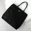 Prada Pocono Tessuto 尼龙手提包带三角形徽标（黑色）