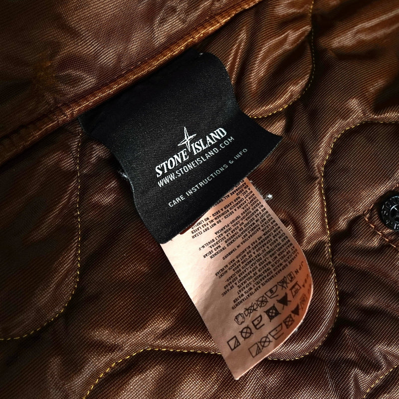 ストーン アイランド コーティング フーデッド 中綿ジャケット ブラウン - NEWSED