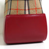 バーバリー ノバチェック ナイロンキャンバス / レザー ミニハンドバッグ ベージュ / レッド