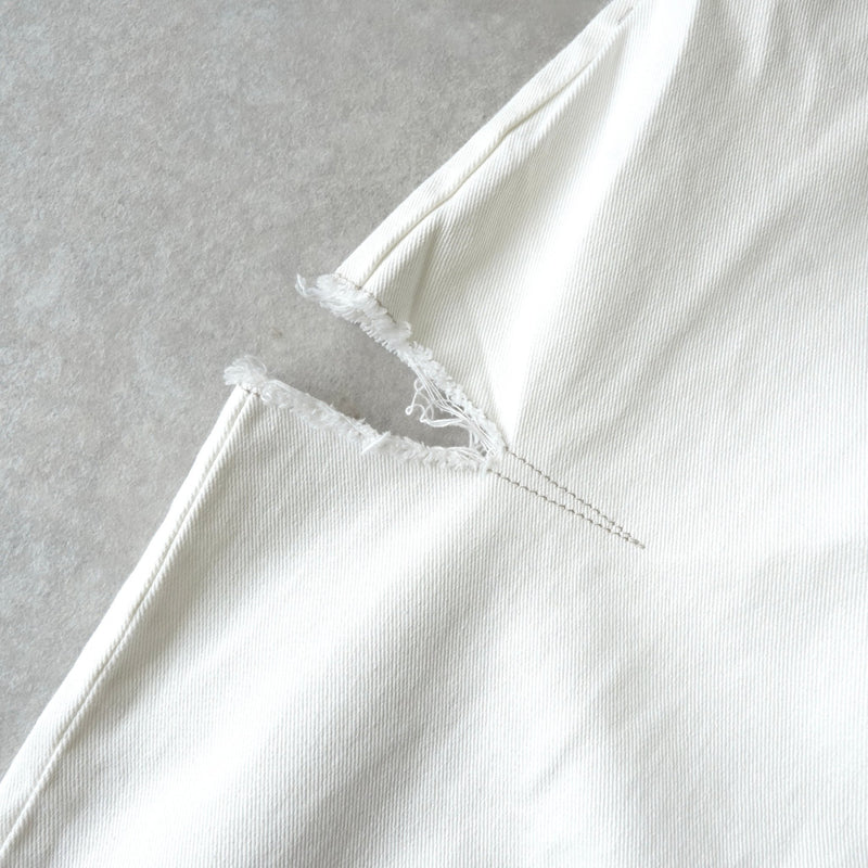 エムエムシックス メゾン マルジェラ スラッシュディティール ホワイト デニム ジーンズ - NEWSED