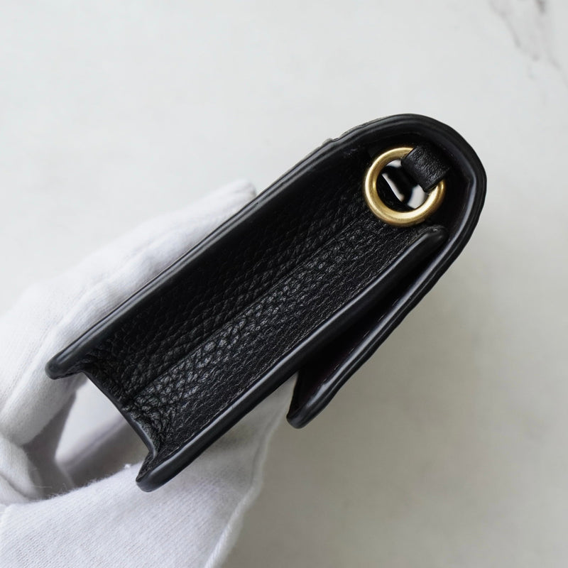 コーチ レザー チェーン ウォレットバッグ カードケース ブラック - NEWSED