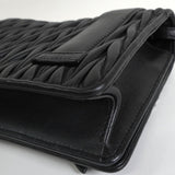 ミュウミュウ マテラッセ ビジュー レザー チェーン ショルダーバッグ ブラック - NEWSED