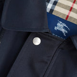 バーバリー フーデッド コート 撥水性 ノバチェック裏地 フード取り外し可能 ホースロゴボタン ブラック - NEWSED