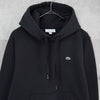 Lacoste 徽标贴片连帽衫派克大衣 黑色