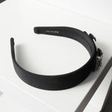 サルバトーレ フェラガモ ヴァラリボン ラインストーン ビジュー キャンバス カチューシャ ヘアバンド ブラック 箱付き - NEWSED