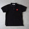 プレイ コムデギャルソン ハートロゴ 半袖ポロシャツ ブラック
