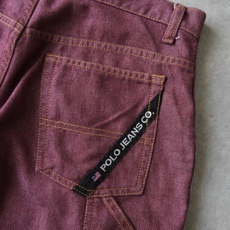 ポロ ラルフローレン デニム ジョーツ ハーフパンツ ショートパンツ ボルドー - NEWSED