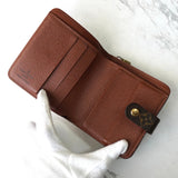 ルイ ヴィトン モノグラム コンパクトジップ 二つ折り財布 コンパクトウォレット ブラウン - NEWSED