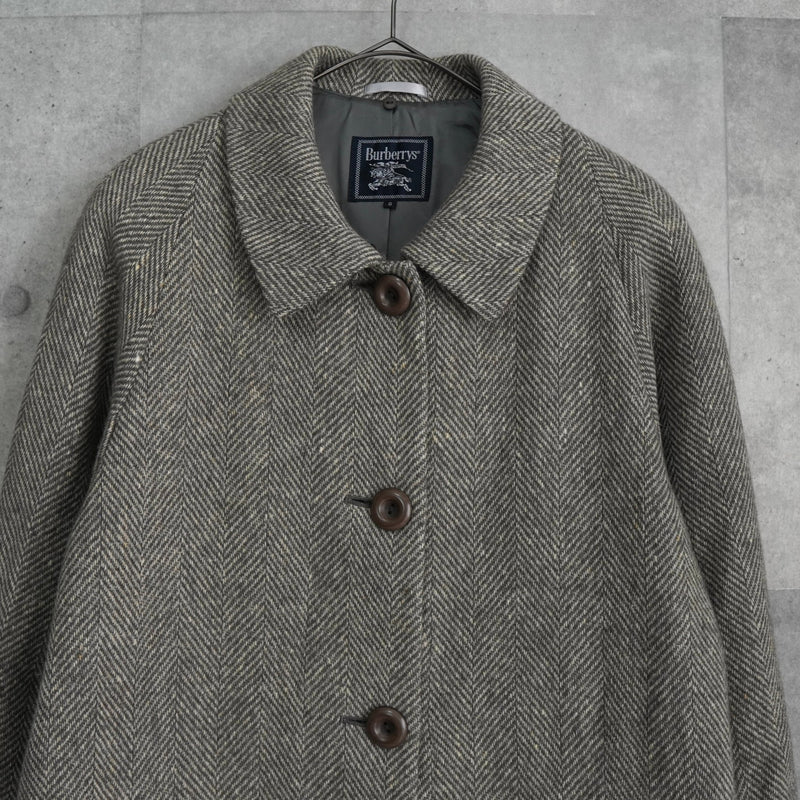 バーバリー ヴィンテージ ツイード ステンカラーコート レディース ベージュ - NEWSED