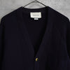 グッチ シェリーライン ウールブレンド ニット カーディガン 金ボタン ネイビー