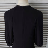 ルイ ヴィトン パフスリーブ シフォン ワンピース ブラック - NEWSED