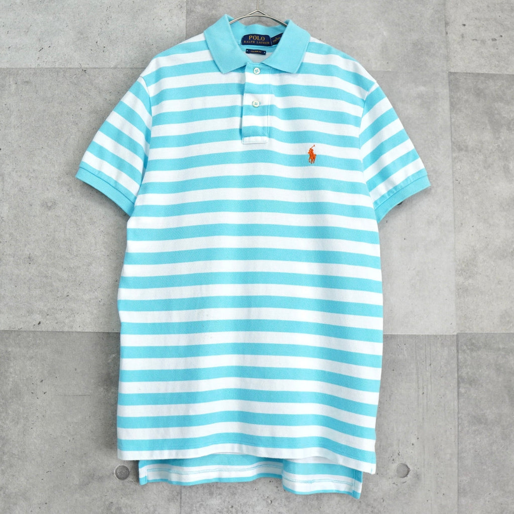 Polo Ralph Lauren Logo Border Short Sleeve Polo Shirt Blue/White