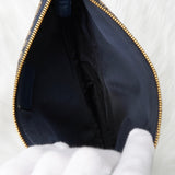 クリスチャン ディオール サドル キャンバス / レザー ハンドバッグ ワンショルダーバッグ ネイビー - NEWSED