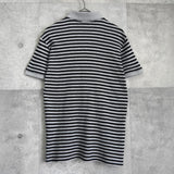 フレッドペリー エンブレム ロゴ ワッペン ボーダー 半袖ポロシャツ ブラック / グレー - NEWSED