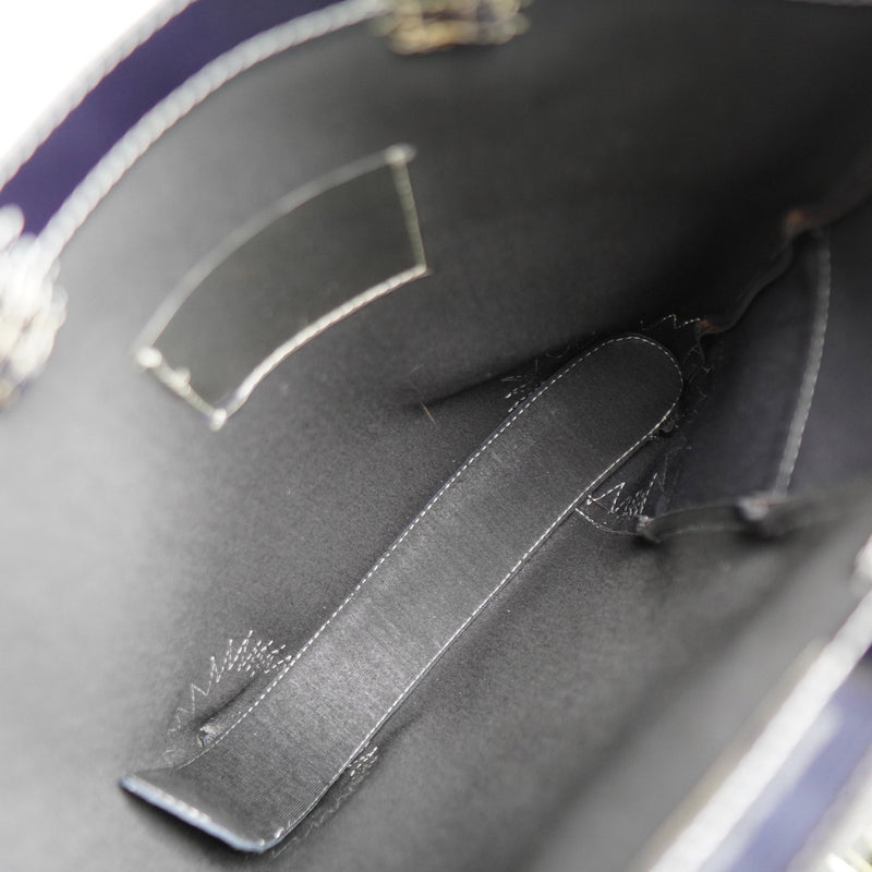 コムデギャルソン ステッチ トートバッグレザー ネイビー / ブラウン - NEWSED