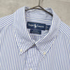 Polo Ralph Lauren logo embroidered striped short-sleeved shirt in blue