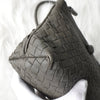 ボッテガ ヴェネタ イントレチャート レザー がま口 ハンドバッグ グレー