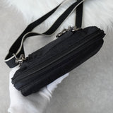 ラコステ ナイロン ミニショルダーバッグ ポーチ ロゴパッチ ブラック - NEWSED