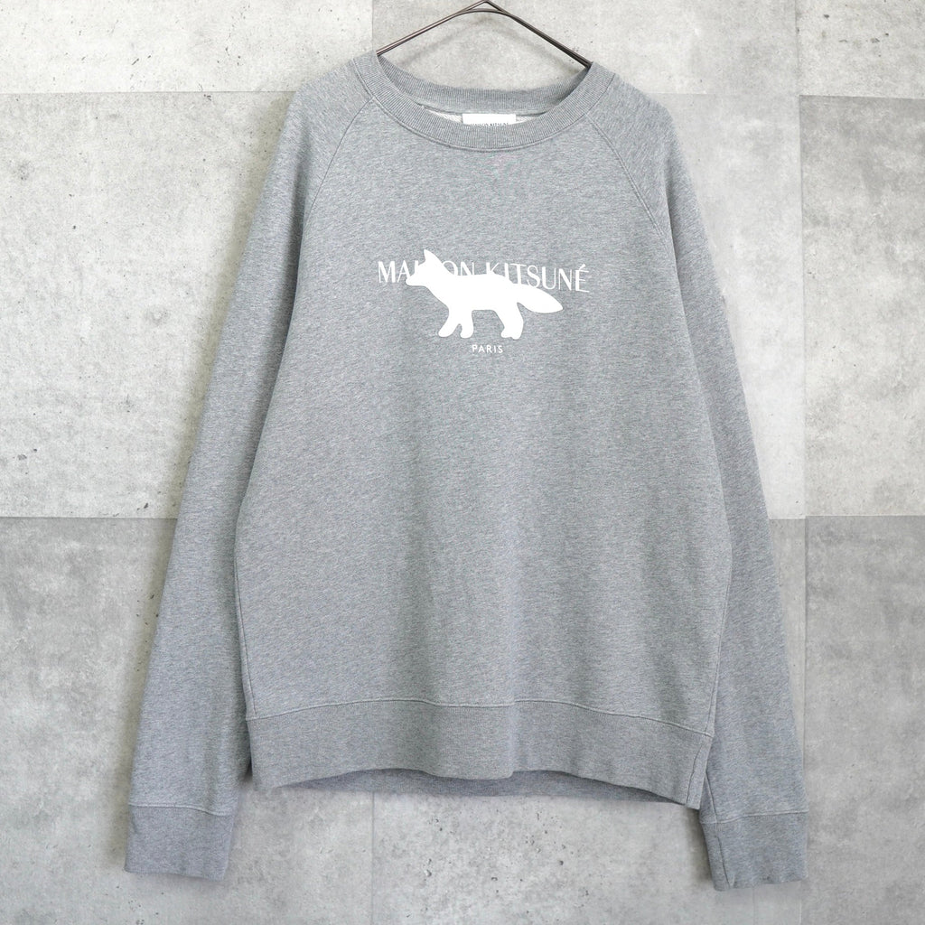 Maison Kitsune Sweatshirt with Fox Logo in Gray
