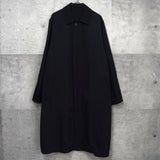 ジルサンダー バックロゴ ビスコース ロングコート スタッフコート ブラック - NEWSED