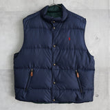 ポロ バイ ラルフローレン リバーシブル ダウンベスト スモールポニーロゴ 刺繍 ダークグリーン/ネイビー - NEWSED