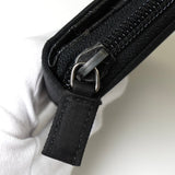 プラダ テスート ポコノ ナイロン トライアングルロゴ ラウンドファスナー 二つ折り財布 ブラック - NEWSED