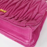 ミュウミュウ マテラッセ レザー がま口 ミニ ショルダーバッグ ピンク - NEWSED