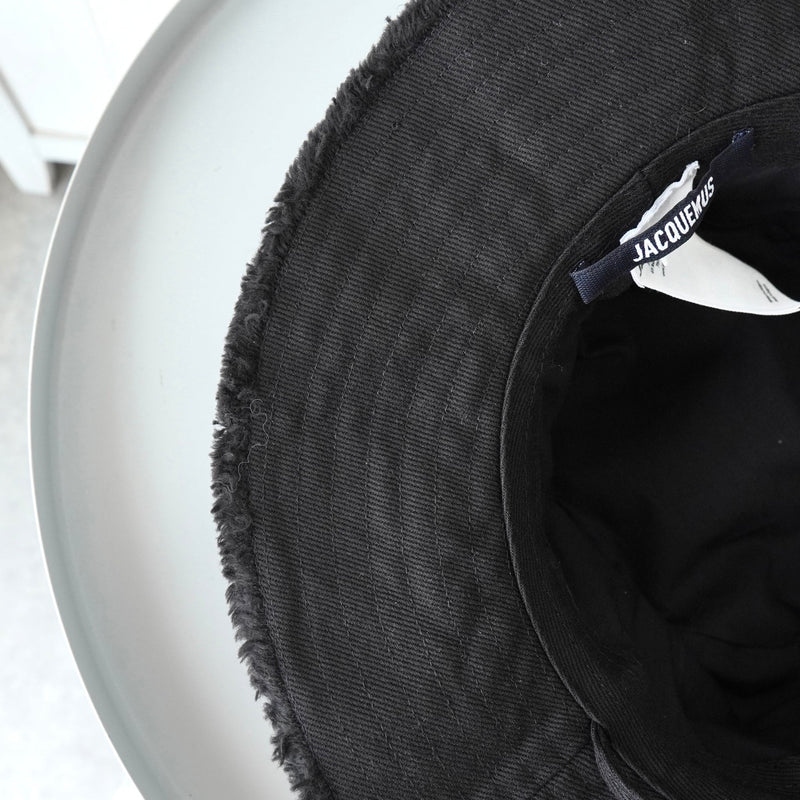 ジャックムス ロゴ フリンジ バケットハット 帽子 ブラック - NEWSED