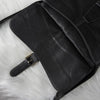Loewe Logo Leather Shoulder Bag in Black