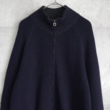 サルバトーレ フェラガモ カシミヤ混紡 ガンチーニジッパー フルジップ ジップアップ ニット ドライバーズニット ダークネイビー - NEWSED