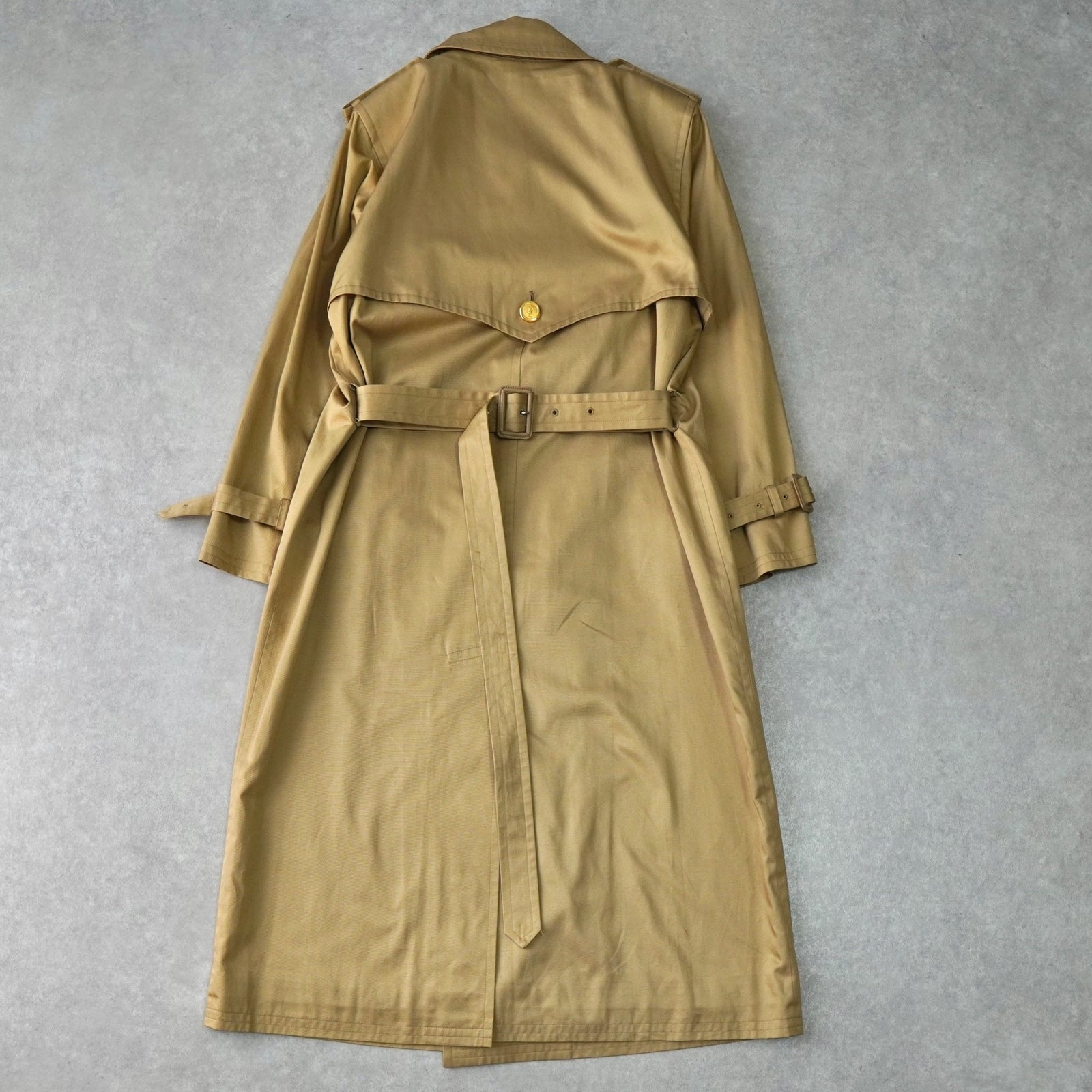 イヴ サンローラン ヴィンテージ 金ボタン レンチコート ウール